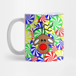 CHRISTMAS Candy Reindeer Xmas Mug